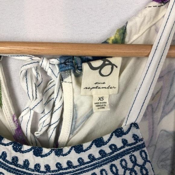 Anthropologie One September Isabel Floral Embroidered High Neck Tank Top XS - Picture 12 of 12